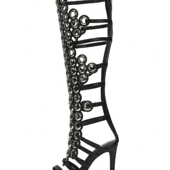 Lalalyn Black Gunmetal Heels Cape Robbin 6.5W - Picture 3 of 8